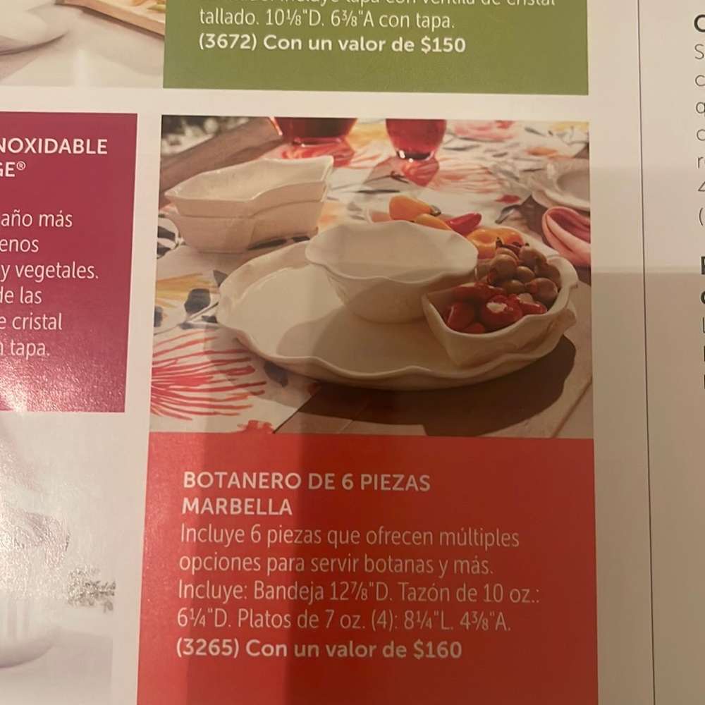 Botanero 6 piezas